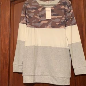 Color block camo shirt